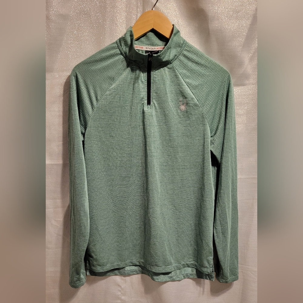 Spyder Active Performance 1/4 Zip Pullover, Green, S/P Unisex -ProW=B